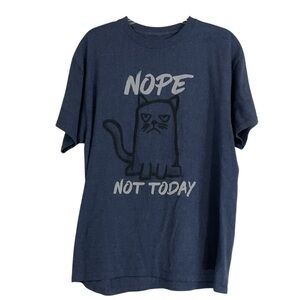 Nope Not Today Cat Graphic T-Shirt Women’s Large Funny Sarcastic Kitty Tee